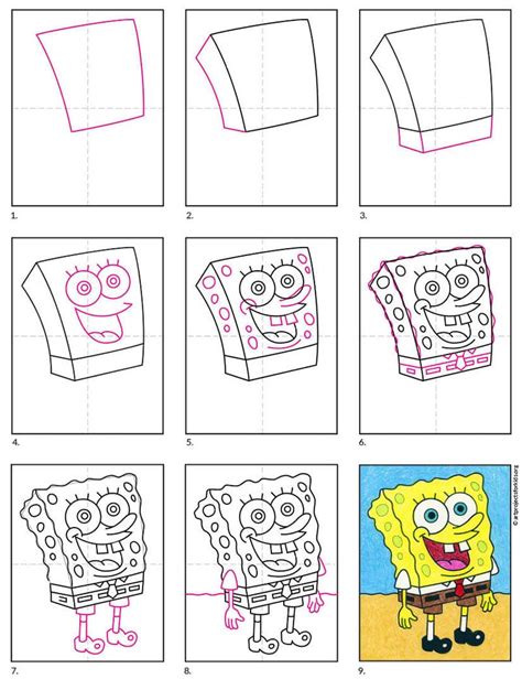 how to draw a spongebob|Draw SpongeBob SquarePants Tutorial and .